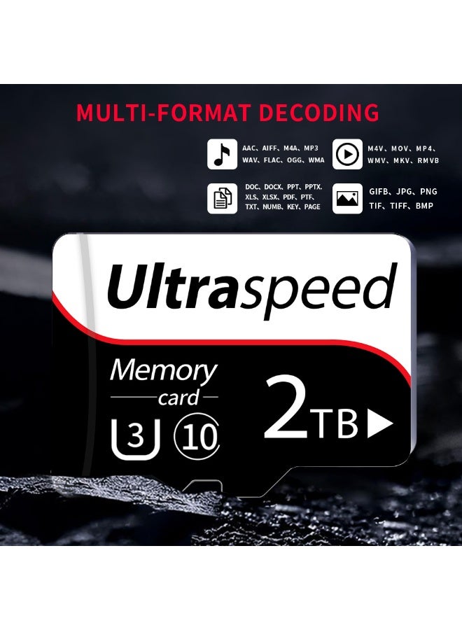 Micro SD Card 2TB SD Memory Card TF Card Class 10 High Speed Transfer SD Card with Adapter for Dash Cams&Action Camera,Surveillance&Security Cams - Image 5
